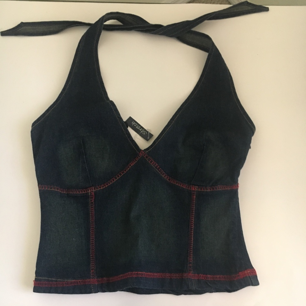 Denim tank top stretch brand new size S